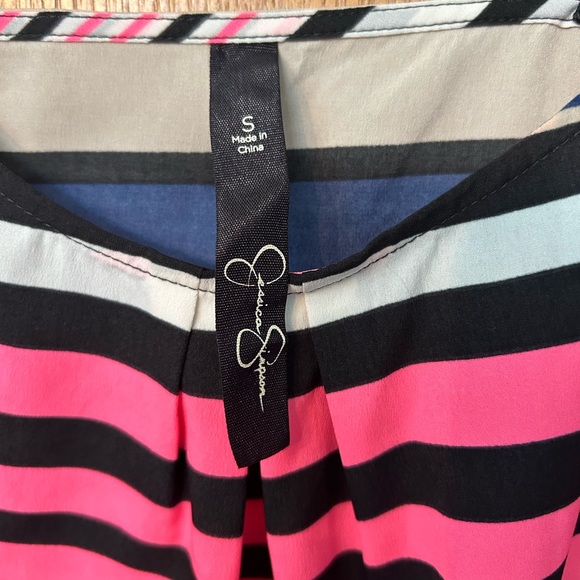 Jessica Simpson tank top multicolor stripes flowy size Small striped pink white - Picture 12 of 16
